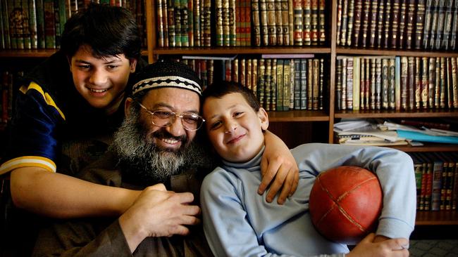 Mohammed Omran with Ayman, 13, and Usama, 8, in 2003. Picture: Craig Sillitoe