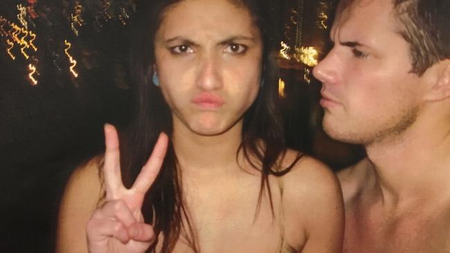 Supplied image obtained Tuesday, Oct. 11, 2016 of Gable Tostee and Warriena Wright inside his 14th floor Surfers Paradise apartment just hours before the New Zealand tourist plummeted to her death from the balcony on August 8, 2014. Gable Tostee is on trial in Brisbane Supreme Court after pleading not guilty to Ms Wright's murder. (AAP Image/Supplied by Queensland Supreme Court) NO ARCHIVING, EDITORIAL USE ONLY