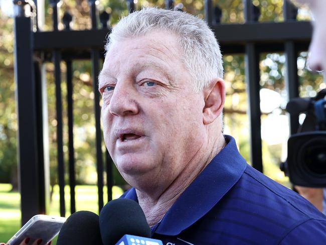 Phil Gould addressed the media following Barrett’s departure from the Bulldogs. Picture: Mark Kolbe/Getty