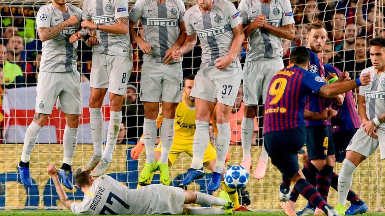 Champions League Barcelona V Inter Milan Luis Suarez Free Kick Brozovic Mohamed Salah Firmino Thierry Henry Liverpool