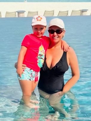 It was Box, seen here with Daisy, who plucked the baby from the water and saved its life. Picture: Instagram