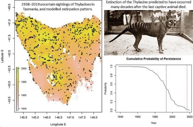 UTAS and international researchers show sightings and probability of existence of the thylacine.