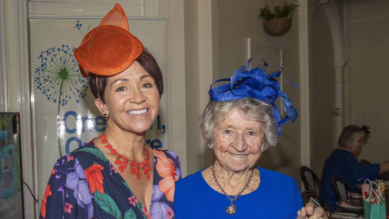 Sharron Cooper with her mother Leila Fernance at the Chronicle Toowoomba Hospital Foundation Melbourne Cup at Urban Grounds Cafe raising funds for One Wish, One Cure for Type 1 Diabetes. Tuesday, November 1, 2022. Picture: Nev Madsen.