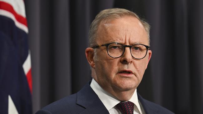 Prime Minister Anthony Albanese is defending criticisms over his government’s handling of anti-Semitism. Picture: NewsWire / Martin Ollman