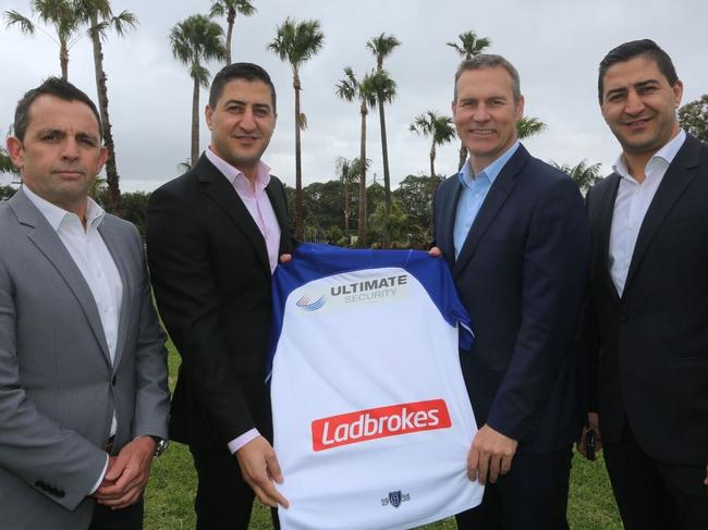 Bulldogs CEO Andrew Hill with Ultimate Security CEO Nassim Said and COO Nabil Said.