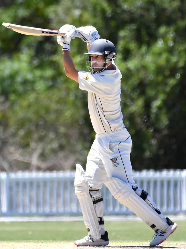 Valley batsman Lachlan Pfeffer in action last weekend. Picture John Gass