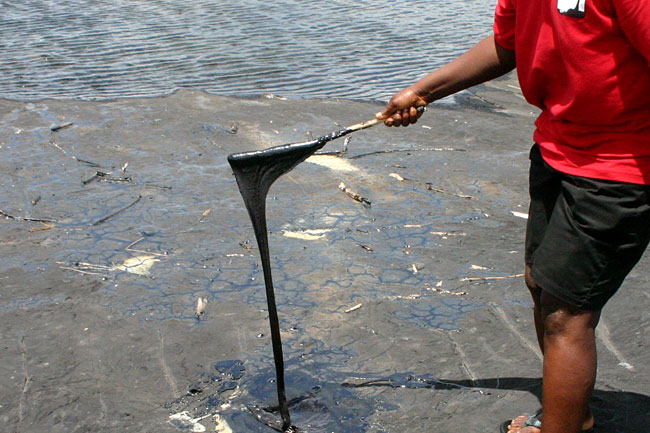 <strong>PITCH LAKE, TRINIDAD</strong> <p>The world's largest naturally-made deposit of asphalt, is located in La Brea, Trinidad and is a major tourist attraction / Wikipedia Commons user Jw2c</p>