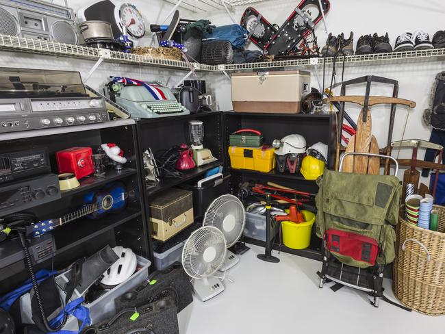 A cluttered garage full of items that could be shared as part of World Sharing Day on June 1, 2014. Online and mobile sharing platform TuShare is the Australian host of the day in 2014.