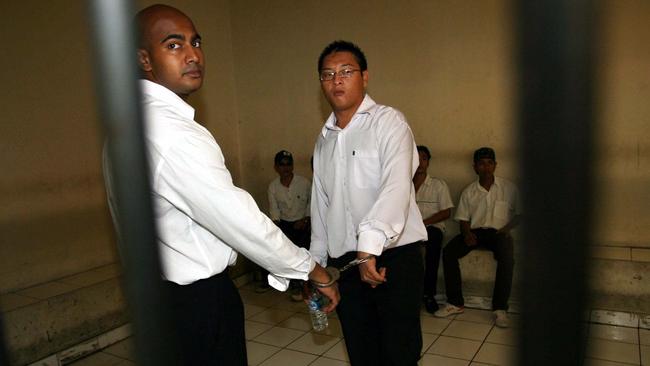 Myuran Sukumaran and Andrew Chan before their trial in December 2005. Picture: Lukman S. Bintoro