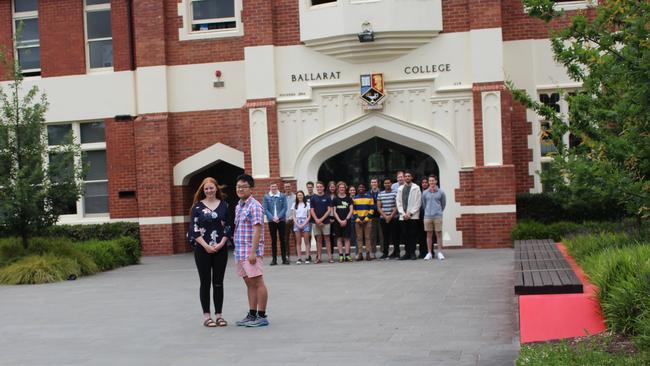 Olivia Putland and Yang Liu from Ballarat Clarendon College, pictured last year being honoured as the school’s duces, received a Premier’s VCE Award.