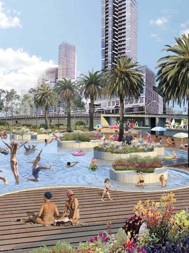 An artist impression of the Yarra Pools. Picture: RMIT students Dong Woo Kwak &amp; Sharifah Jasmine Syed Azma