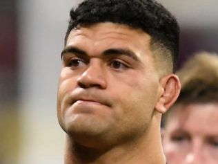 TOWNSVILLE, AUSTRALIA - JUNE 09: David Fifita of the Maroons  walks from the field after losing game one of the 2021 State of Origin series between the New South Wales Blues and the Queensland Maroons at Queensland Country Bank Stadium on June 09, 2021 in Townsville, Australia. (Photo by Ian Hitchcock/Getty Images)