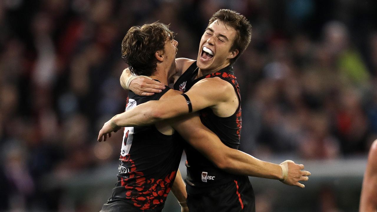 Zach Merrett and Joe Daniher won’t feature in Essendon’s 2020 leadership group. Picture: Michael Klein