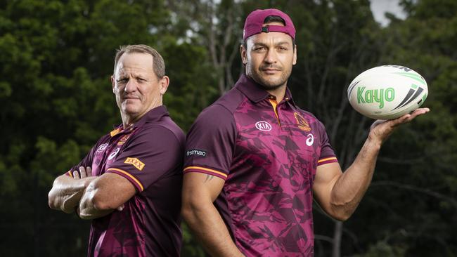 Skipper Alex Glenn (right) has urged the Broncos to stick with coach Kevin Walters. Picture: Picture Lachie Millard