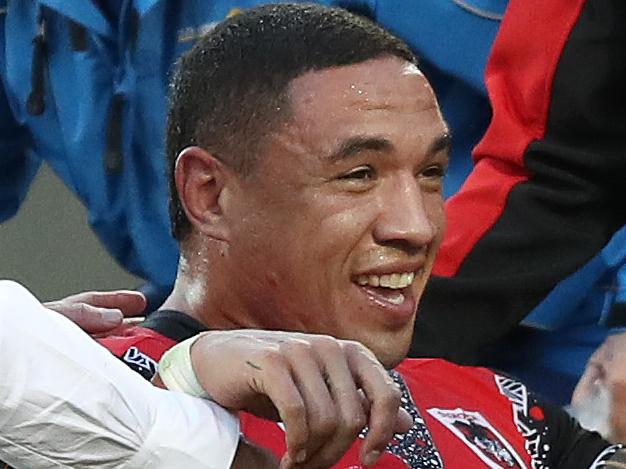 St George's Tyson Frizell after colliding with Cronulla's Josh Dugan during the Cronulla Sharks v St George NRL match at WIN Stadium, Wollongong. Picture: Brett Costello