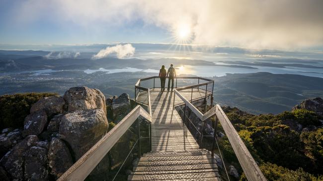 Gorgeous: the view from the top of Mt Wellington. Picture: Luke Tscharke/Tourism Tasmania