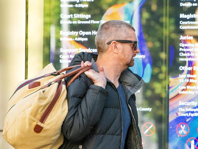 Tinder rapist Glenn Hartland enters the County Court in Melbourne. Picture: Mark Stewart