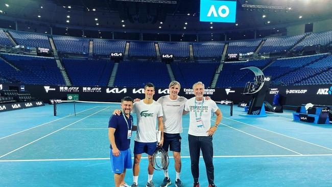 Novak Djokovic posted on his Instagram of a midnight training session after his court one.