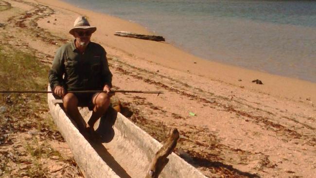 An Indonesian canoe washed up at Gove where Trevor Hosie found it. PICTURE: Supplied