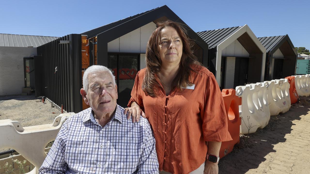 Former Light Council mayor and current Wheatfields resident Des Shanahan with CEO Pam Charnock at the almost completed centre. Picture: Brett Hartwig