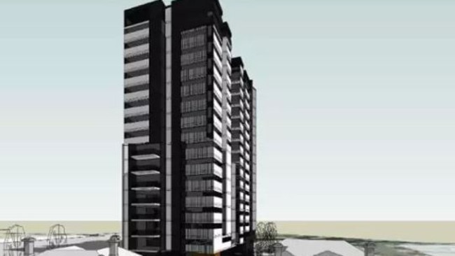 The proposed highrise development.