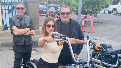 Lidia Thorpe shares a photo riding a Harley Davidson with some 'old mates'. Picture: Instagram