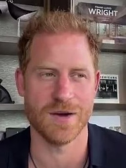 Prince Harry recorded the video at his Montecito mansion before flying to Asia. Picture: Supplied