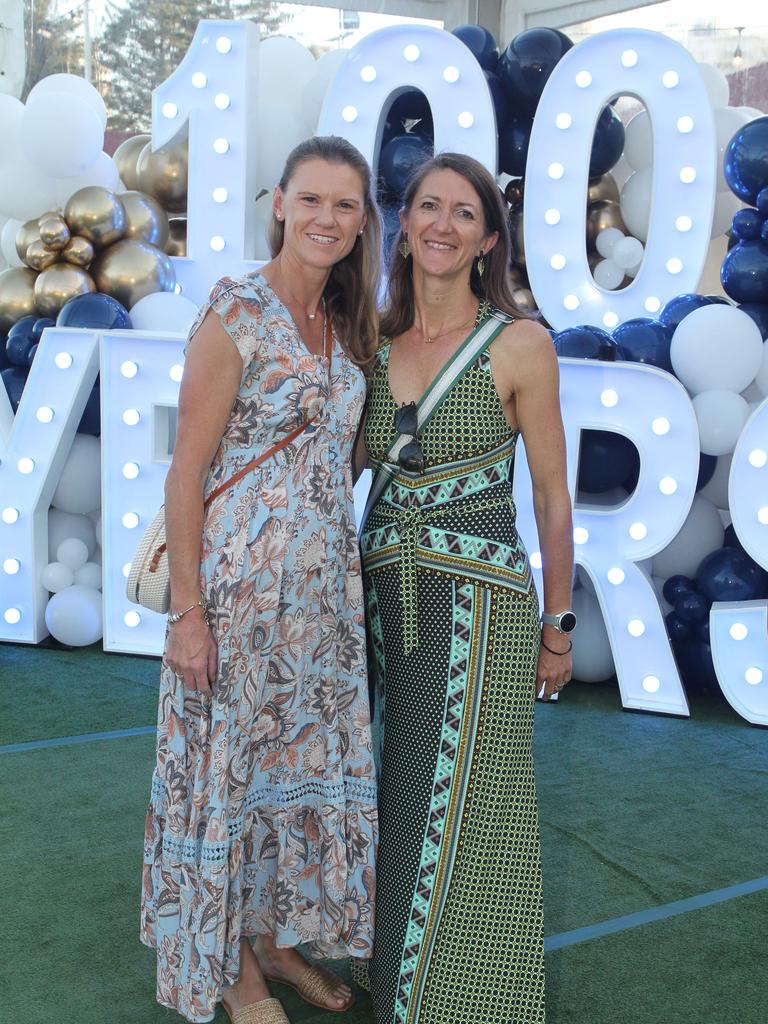 Southport SLSC 100th birthday celebrations. Alison Cook and Carly Modlich. 19 October 2024 Main Beach Picture by Richard Gosling