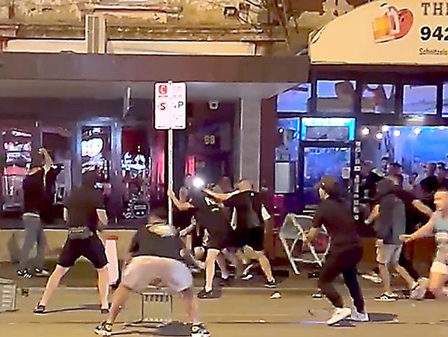 The men involved in the Swan St brawl have been banned from attending Saturday night’s A-League grand final. Picture: Supplied