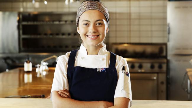 Colombian Catalina Rodriguez is a chef at Papi Chulo on Manly Wharf. Picture: Braden Fastier