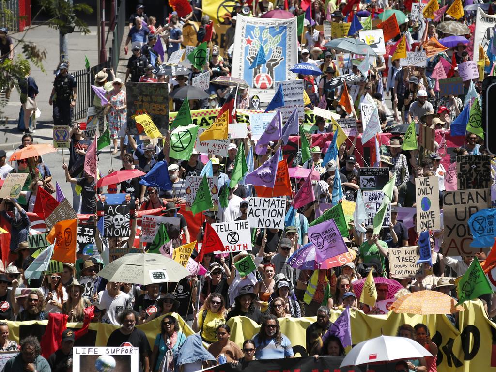 Extinction Rebellion ‘spring rebellion’ protests in Brisbane. Picture: Regi Varghese/AAP