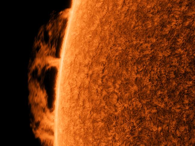 Insight Astronomy Photographer of the Year 2017 shortlist selection: Eastern Prominence . Picture: Paul Andrew (UK) A large, searing hedgerow prominence extends from the surface of the Sun on 29 August 2016. There are a number of different prominence types that have been observed emanating from the Sun, and the hedgerow prominence is so called due the grouping of small prominences resembling rough and wild shrubbery. Dover, Kent, UK, 29 August 2016