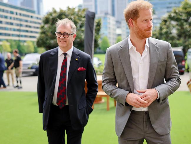 Dominic Reid former CEO, Invictus Games Foundation (L) and Prince Harry, The Duke of Sussex, Patron of the Invictus Games Foundation. Picture: Chris Jackson/Getty Images