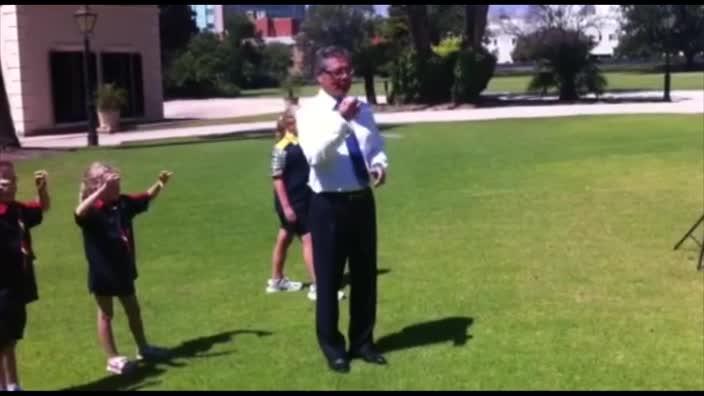Governor's bowling action stumps young fans