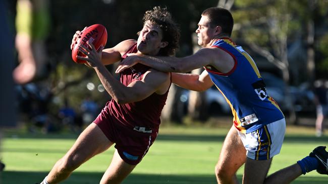 PAOC’s Joshua Garrels in action earlier this year. The Old Reds picked up a key win on Saturday against Brighton. Picture: Morgan Sette