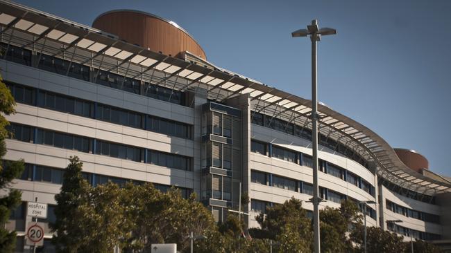 Cladding was removed from the facade of the Princess Alexandra Hospital. Picture: AAP Image/Robert Shakespeare