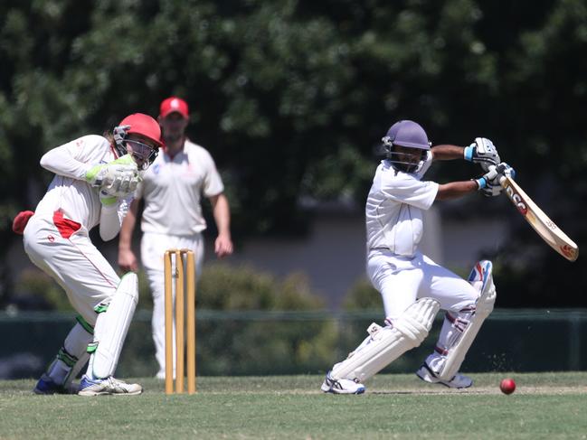 VSDCA: Box Hill v Preston Saturday 19th Jan 2019. Box Hill's Somil Bandi. Pic Stuart Milligan: