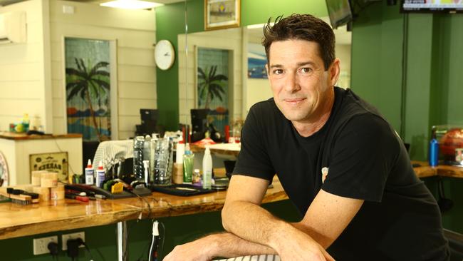 Shaun Hall from The Barbers on Swan Lane in Mudgeeraba. Picture Glenn Hampson