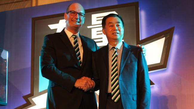 Port Adelaide president David Koch with the club’s Chinese backer Gui Guojie.                        <a capiid="b303e2e4fbddbc213b99c93b1faa1294" class="capi-video">Port song gets Chinese twist</a>