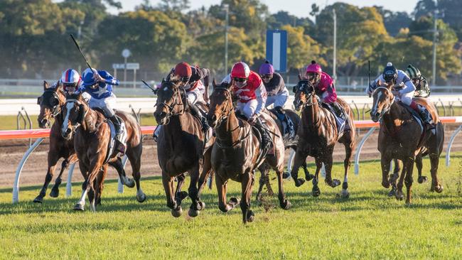 Southern Lad wins the 2021 Ramornie Handicap for Randwick trainer John O'Shea. Photo: Adam Hourigan