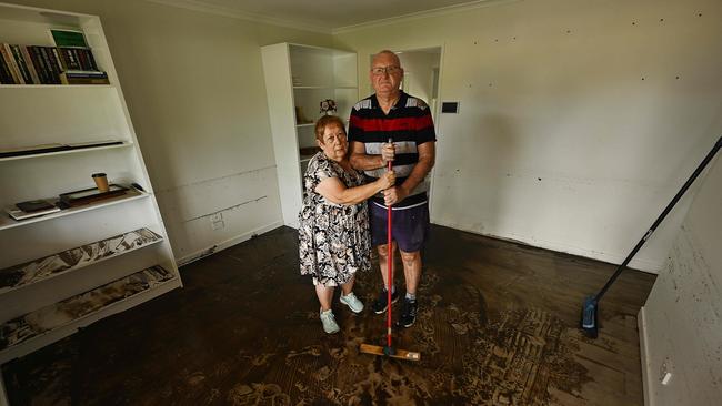 Margaret and Gary Merrick are counting the costs after waist-high floodwater ravaged their home. Picture: Lyndon Mechielsen