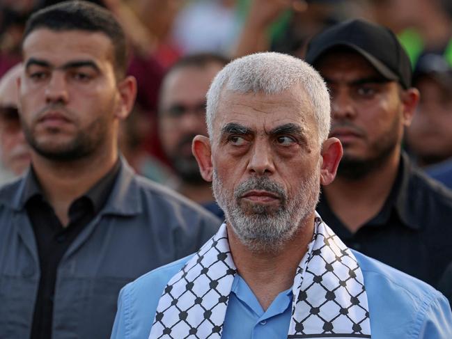 New documents show the head of the political wing of the Palestinian Hamas movement in the Gaza Strip Yahya Sinwar was planning attacks that would draw Israel into a regional war. Picture: AFP