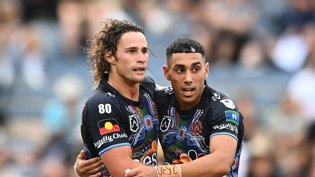 Nicholas Hynes bounced back from a difficult week off the field, to steer the Indigenous All Stars to victory. Picture: Getty Images.