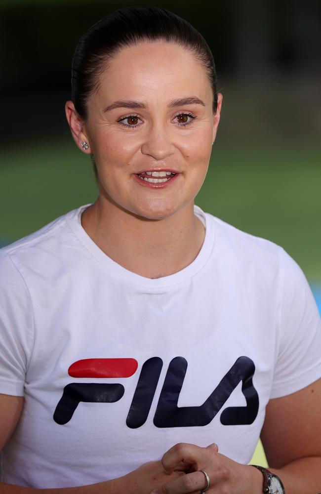 Ash Barty is supporting a nationwide initiative encouraging primary school students to pick up a racquet and engage with tennis. Picture: Nigel Hallett