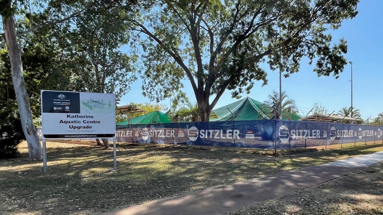 Site works at the Katherine Aquatic Centre as of September 2024. Picture: Katherine Town Council