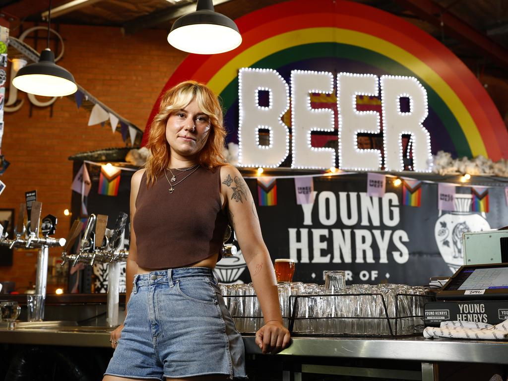 Worker Maddy Woolley at Young Henry's Brewery in Newtown. Independent brewers are hitting back at the government's insistence the beer excise tax isn't a major cost factor as the indexation was only minor this time. Picture: Jonathan Ng