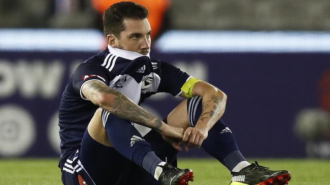 Storm Roux of the Victory after defeat. Picture: Getty Images