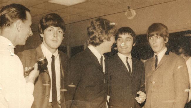 ONE TIME USE ONLY The Beatles arrive at Darwin Airport on June 11, 1964.Image: Supplied by Josephine Swan-Saunders