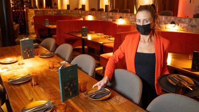 Katie Parker at Collins St restaurant The George, which is struggling for lunch customers. Picture: Mark Stewart