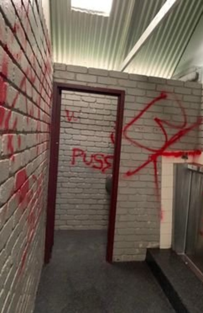 Graffiti vandals recently targeted Wallan skatepark. Picture: Facebook